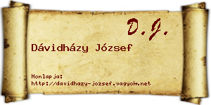 Dávidházy József névjegykártya
