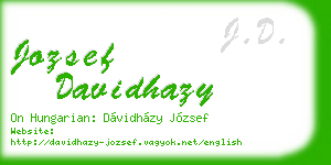 jozsef davidhazy business card